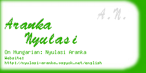 aranka nyulasi business card